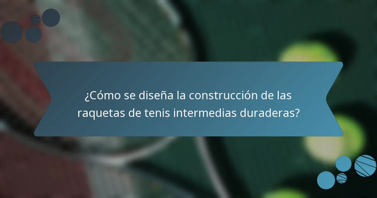 ¿Cómo se diseña la construcción de las raquetas de tenis intermedias duraderas?