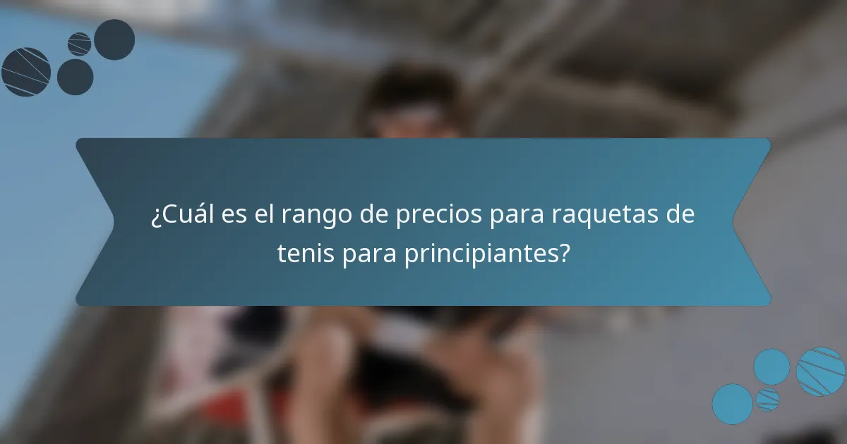 ¿Cuál es el rango de precios para raquetas de tenis para principiantes?