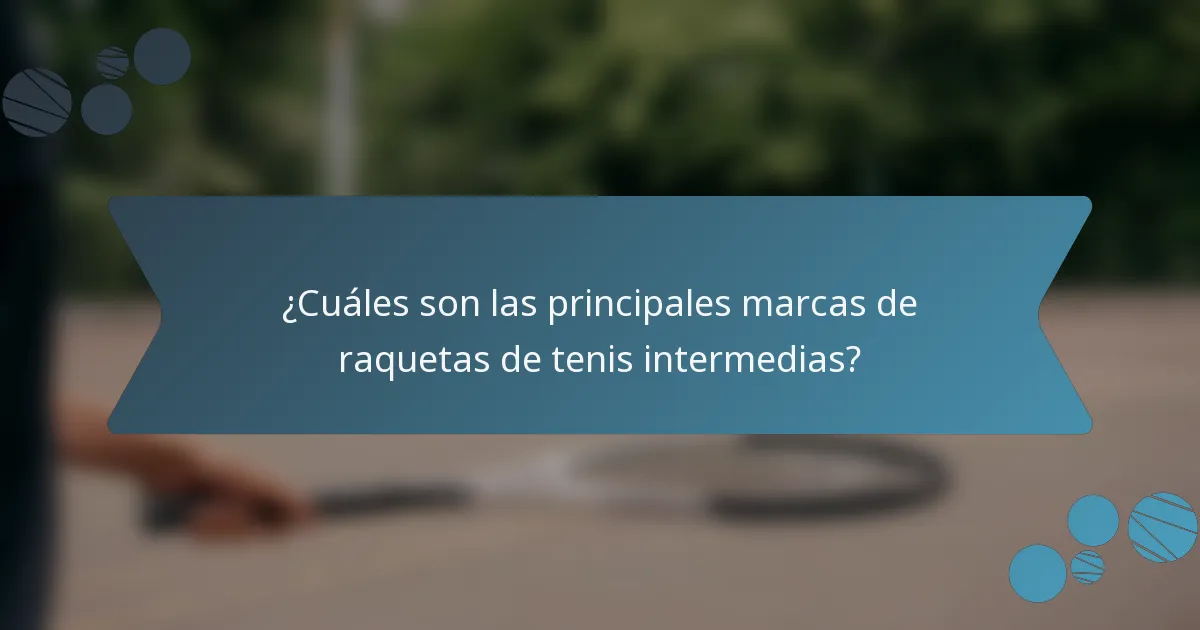 ¿Cuáles son las principales marcas de raquetas de tenis intermedias?
