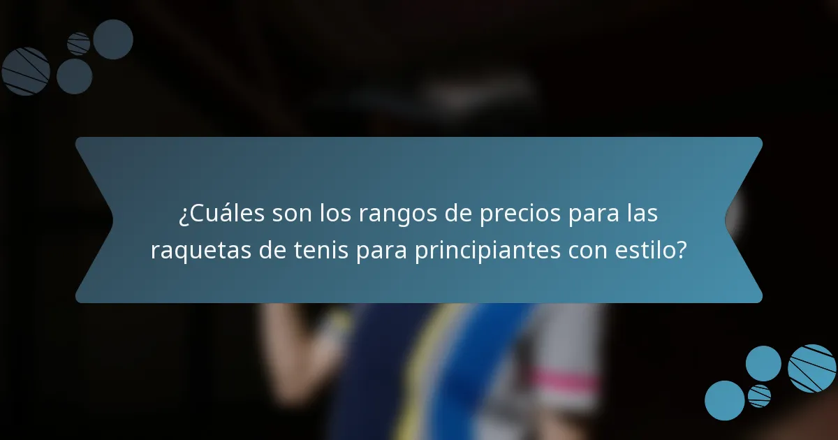 ¿Cuáles son los rangos de precios para las raquetas de tenis para principiantes con estilo?