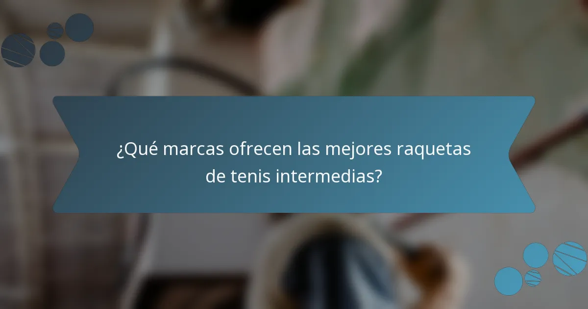 ¿Qué marcas ofrecen las mejores raquetas de tenis intermedias?